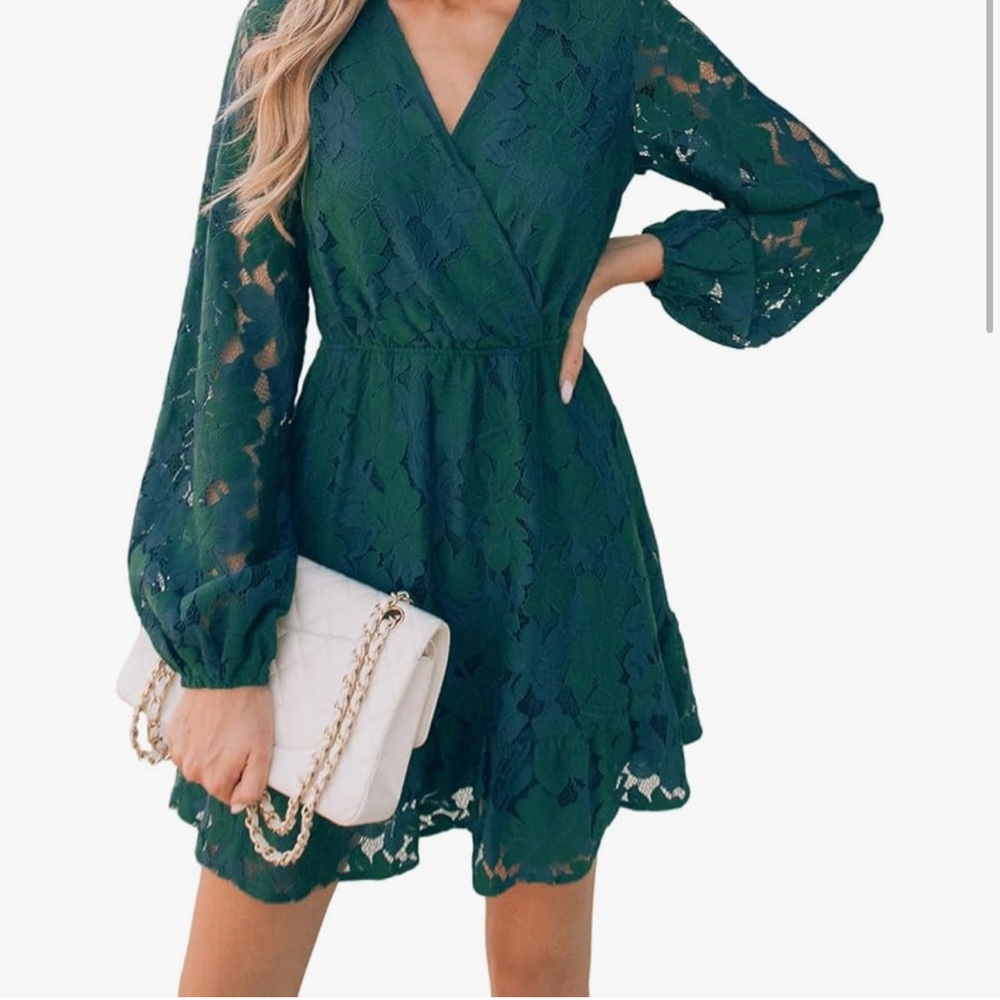 Elegant Green Lace Dress